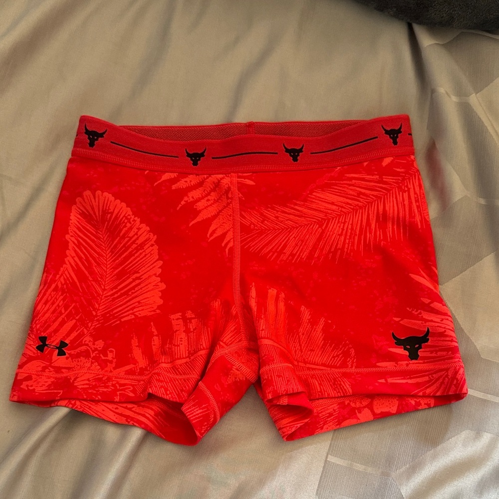Under Armour Project Rock Red Patterned Shorts - image 1